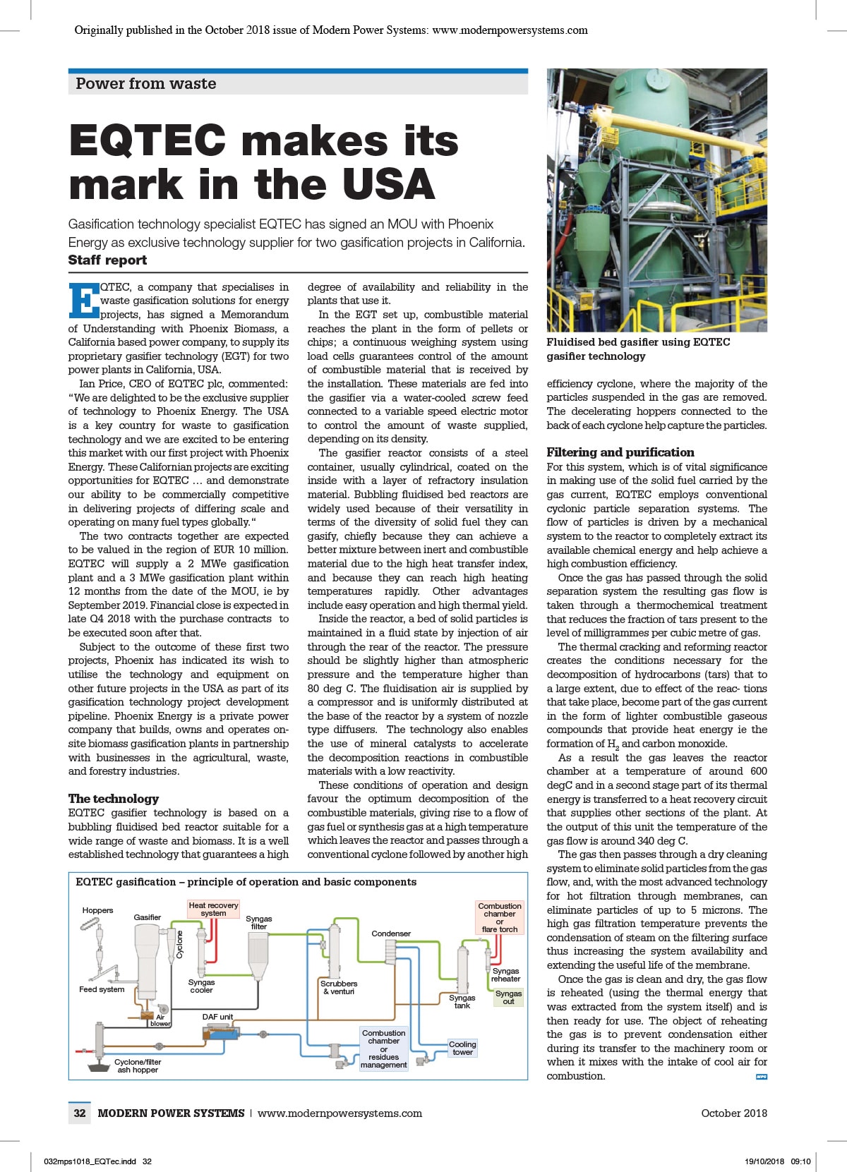 EQTEC makes its mark in the USA