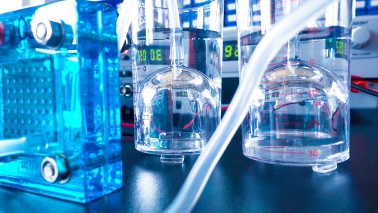 hydrogen fuel cell in a laboratory