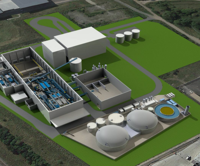 Artist impression of EQTEC gasification plant in Deeside