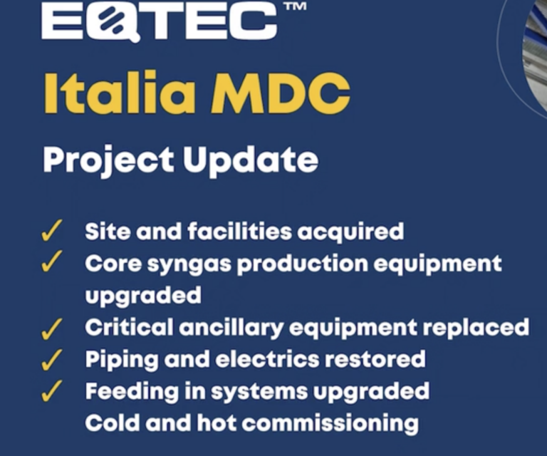 EQTEC Italia MDC project update video thumbnail